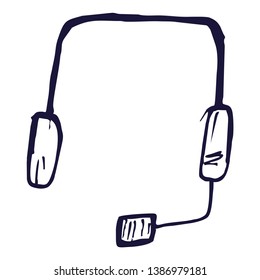earphone icon illustration, white background