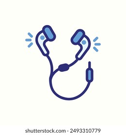 icono de auricular, gadget de tema de icono azul aislado