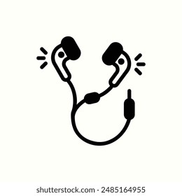 icono de auriculares, gadget de tema de icono de glifo aislado
