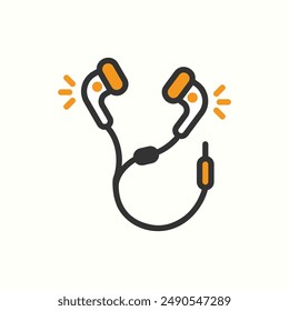 icono de auriculares, gadget de tema de icono de glifo aislado