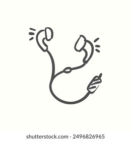 earphone icon, isolated handdrawn icon theme gadget