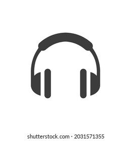 Earphone Icon Isolated on Black and White Vector Graphic