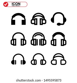 earphone icon isolated sign symbol vector illustration - Collection of high quality black style vector icons

