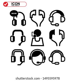 earphone icon isolated sign symbol vector illustration - Collection of high quality black style vector icons
