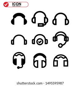 earphone icon isolated sign symbol vector illustration - Collection of high quality black style vector icons
