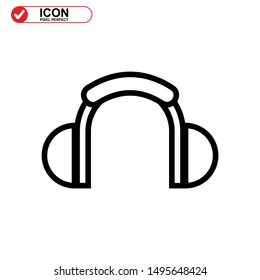 earphone icon isolated sign symbol vector illustration - high quality black style vector icons
