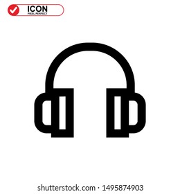 earphone icon isolated sign symbol vector illustration - high quality black style vector icons
