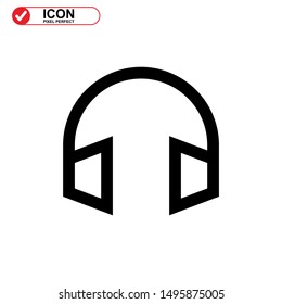 earphone icon isolated sign symbol vector illustration - high quality black style vector icons
