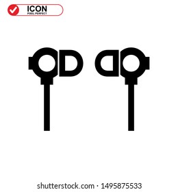 earphone icon isolated sign symbol vector illustration - high quality black style vector icons
