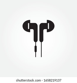 Diseño de icono de Earbuds aislado en fondo blanco. ilustración vectorial