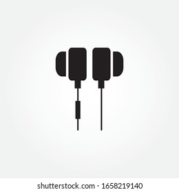 Earphone Icon Logo Vector . Earbuds symbol. isolated on white background. vector illustration
