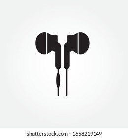 Earphone Icon Logo Vector . Earbuds symbol. isolated on white background. vector illustration