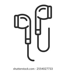 Earphone icon, Music band symbol outline icon, editable vector illustration and transparent graphic element. Isolated on white background