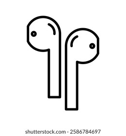  Earphone icon on white background