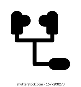 Earphone icon set with glyph style. Vector graphic illustration. Suitable for website design, logo, app, template, and ui