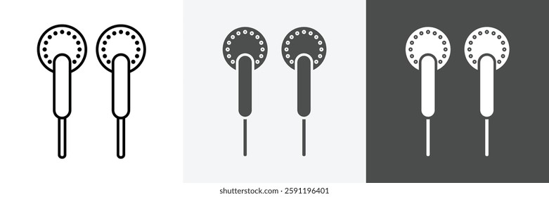 Earphone Icon set vector art