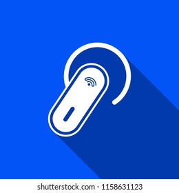 Earphone icon with shadow , vector sign design.