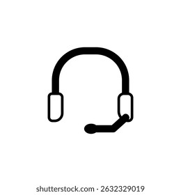 ícone de fone de ouvido, estilo plano simples, ilustração, símbolo de logotipo símbolo pictograma modelo, para ui ou ux isolado em branco para aplicativo móvel, editável
