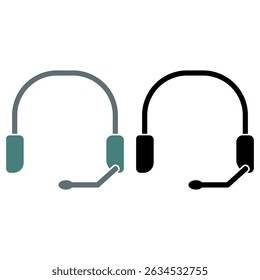 earphone icon, simple flat style, illustration, logo sign symbol pictogram template, for ui or ux isolated on white for mobile app, editable