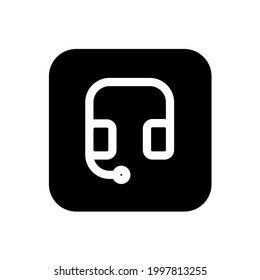 Earphone-Symbol im quadratischen Stil