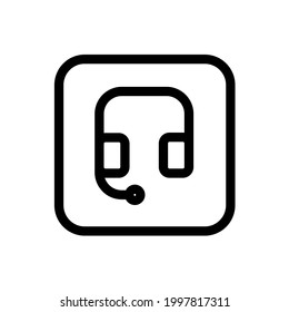 Icono de auricular con estilo cuadrado