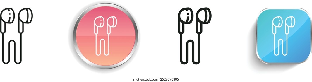 ícone de fone de ouvido. Design fino, linear, regular e estilo botão isolado no fundo branco
