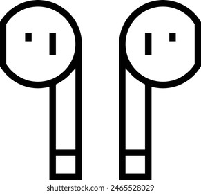 icono de auriculares. Diseño de estilo lineal delgado aislado sobre fondo blanco