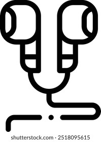 Ohrhörersymbol. Design mit dünnen linearen Stilen einzeln auf weißem Hintergrund