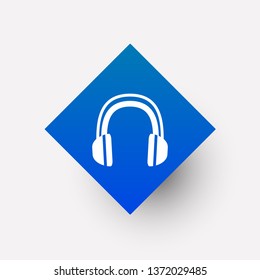 Earphone icon in trendy flat style isolated on background. Earphone icon page symbol for your web site design Earphone icon logo, app, UI , on white background Vector. - Vector