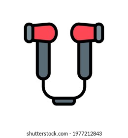Earphone icon vector illustration in filled line style about multimedia for any projects, use for website mobile app presentation