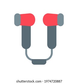Earphone icon vector illustration in flat style about multimedia for any projects, use for website mobile app presentation