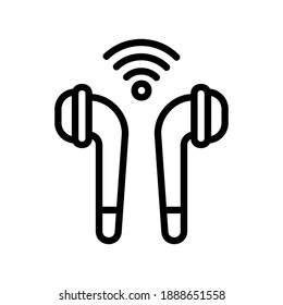 Earphone icon vector illustration in line style about internet of things for any projects, use for website mobile app presentation