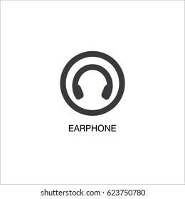 Earphone icon vector illustration on white background.