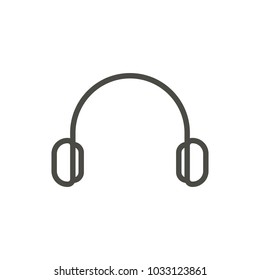 Earphone icon vector. Line dj symbol. Trendy flat outline ui sign design. Thin linear graphic pictogram isolated for web site, mobile application. Logo illustration. Eps10.