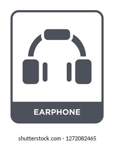 earphone icon vector on white background, earphone trendy filled icons from Electronic devices collection, earphone simple element illustration