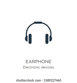 Earphone icon vector. Trendy flat earphone icon from electronic devices collection isolated on white background. Vector illustration can be used for web and mobile graphic design, logo, eps10