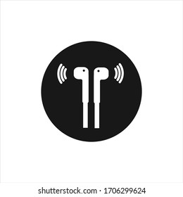earphone icon vector, with white background