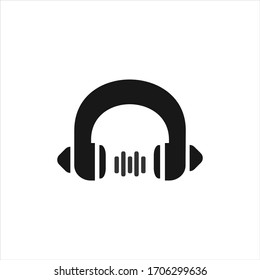 vector de icono de auriculares, con fondo blanco