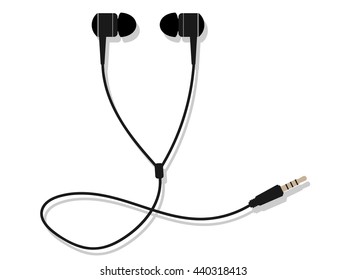 Earphone isolated on white