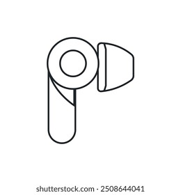 Earphone line art illustration with white background.