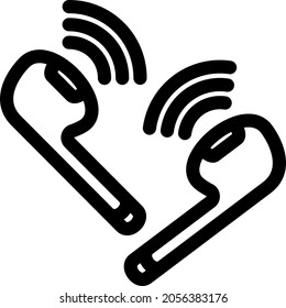Earphone line icon, vector illustration