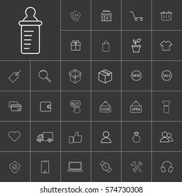 Earphone. Line shopping icons set.  Universal shopping, E-commerce  icon to use for web and mobile UI.