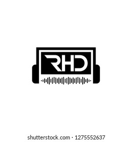 earphone logo design template. creative sign. Universal vector icon. - Vector