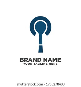 Earphone logo design vector, Listeing to the music icon