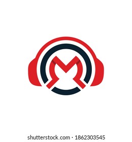 Earphone logo. Headphone logo. Headset Symbol. Vector Illustration
