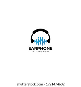 earphone logo icon vector isolated