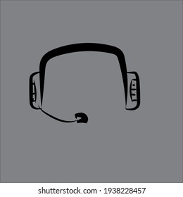 LOGO DE TELÉFONO EARPHONE MUSIK ICONO NEGRO