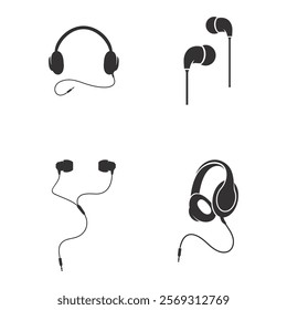 earphone logo vector icon design. headphone icon design, headset icon illustration design.