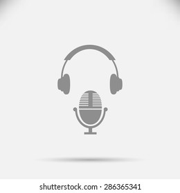  earphone and microphone icon