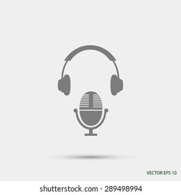  earphone and microphone icon